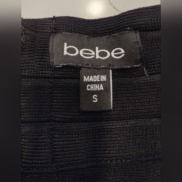 Bebe Black Bodycon Bandage High Waist Full Back Zipper Pencil Skirt Women's S - Picture 5 of 9